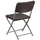 Flash Furniture 6 pièces - Chaise pliante en plastique et rotin brun de la série HERCULES avec cadre gris-Conception légère