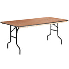 Flash Furniture 36" x 72" Rectangular Wood Folding Banquet Table with Clear Coated Finished Top-Ready To Use Banquet Table