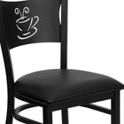 Flash Furniture HERCULES Series Black Coffee Back Metal Restaurant Chair - Black Vinyl Seat-2.5'' Thick Foam Padded Seat