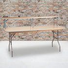 Flash Furniture 72" x 12" x 12" Birchwood Bar Top Riser with Silver Legs-Easy to attach
