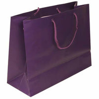 JAM Paper Matte Horizontal Bags - Large - 13" x 10" x 5" - Purple-Color: Purple