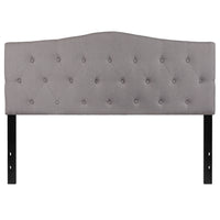 Flash Furniture Cambridge Tufted Upholstered Queen Size Headboard - Light Grey Fabric-Contemporary Style