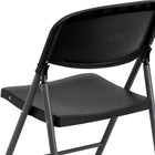 Flash Furniture HERCULES Series Black Plastic Folding Chair with Charcoal Frame-Tubular Steel Frame