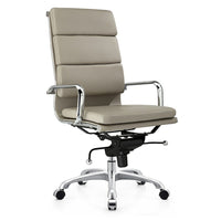 Plata Import Paco Grey Office Chair, High Back (LS-3060-G)-PU Leather Seat