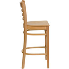 Flash Furniture HERCULES Series Ladder Back Natural Wood Restaurant Barstools - 2 Pack-.625" Thick Beechwood Seat