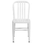 Flash Furniture Commercial Grade Metal Indoor-Outdoor Chair - White-Set of 2 Industrial Modern Chairs