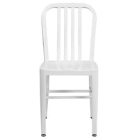Flash Furniture Commercial Grade Metal Indoor-Outdoor Chair - White-Set of 2 Industrial Modern Chairs