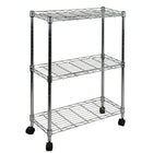 Oceanstar AUS1477 3-Tier Shelving All-Purpose Utility Cart, Chrome-Made with chrome plated steel for durability