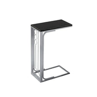 Monarch Specialties 3137 Accent Table - Black Top/Silver Metal-Spacious hollow core surface featured in a classic black finish