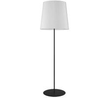 Dainolite Transitional Floor Lamp - 1 Light - Black with White Drum Shade-Black
