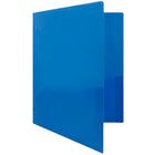 JAM Paper Plastic Heavy Duty 3 Hole Punched Two Pocket School Folder, Blue, 12 Pack (383HPbbug)-4