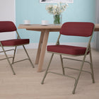 Flash Furniture HERCULES Series Premium Curved Triple Braced & Double Hinged Burgundy Fabric Metal Folding Chair-Riveted Steel Components