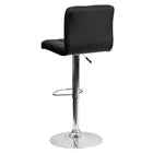 Flash Furniture Contemporary Black Quilted Vinyl Adjustable Height Barstool with Chrome Base-Quilted Design Covering