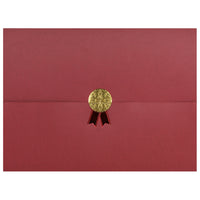 St. James - Porte-certificats/porte-documents - Sceau d'or avec ruban rouge - bourgogne - paquet de 5-Ajoutez une touche d'élégance, de cérémonie et de sincérité à l'attribution de reconnaissance