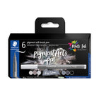Staedtler Pigment Art Brush - Grey - 6 Pack-Perfect for For lettering, drawing and easy shadow effects