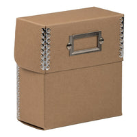 JAM Paper CD Box, 5 x 5.5 x 2.5, Brown Kraft with Metal Edge-5"(L) x 5 1/2"(W) x 2 1/2"(D)