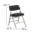 Flash Furniture HERCULES Series Premium Curved Triple Braced & Double Hinged Black Pin-Dot Fabric Metal Folding Chair-18 Gauge Steel Frame