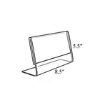 Azar Displays 8.5" x 5.5" Horizontal Slanted L-Shape Acrylic Sign Holder, Clear, 10 Pack (112704)-Frames side load design allows for easy insertion of printed material
