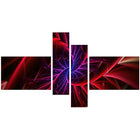 Designart Abstract Purple & Red Entanglement, 5 Piece Canvas Art Print, (PT3027-279)-Print