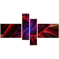 Designart Abstract Purple & Red Entanglement, 5 Piece Canvas Art Print, (PT3027-279)-Print