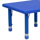 Flash Furniture 24" Square Blue Plastic Height Adjustable Activity Table-Seats up to 4 Children