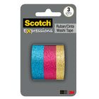 Scotch Expressions Washi Tape - Assorted Sizes - 3 Rolls/Pack (C1017-3-P2)-Initially repositionable on most surfaces