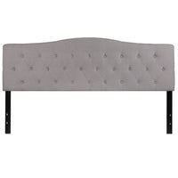 Flash Furniture Cambridge Tufted Upholstered King Size Headboard - Light Grey Fabric-Contemporary Style