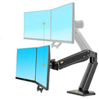 North Bayou 24"-32" Gas-Strut Desktop Dual Monitor Arm - Black (F32-B)-Rotation: 360-degrees, Swivel: 180 -degrees, Tilt: +10 -degrees/ - 16 -degrees