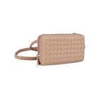 Karla Hanson RFID Blocking Ellie Woven Crossbody Phone Wallet, Taupe-1 accordion compartment
