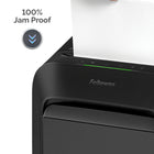 Fellowes Powershred LX180 Cross-Cut Shredder-Integrated SafeSense Technology stops shredding when hands or paws touch the paper entry