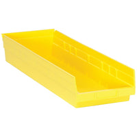 Quantum Storage Systems Shelf Bins, 8-3/8" W x 4" H x 23-5/8" D, Yellow, 50 Lbs. Capacity - 4 Pack-Capacity: 50 lbs.