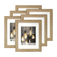 kieragrace Loft Picture Frame, 11 x 14" Matted for 8 x 10", Driftwood Grey, 6 Pack-Driftwood grey look