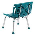 Flash Furniture HERCULES Series Adjustable Teal Bath & Shower Chair with Extra Large Back-Ergonomic Textured Saddle Seat with drainage holes