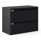 Global 2 Drawer Filing Cabinet - Black-Two fixed front drawers