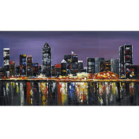 Designart Montreal At Night- Fine Art Canvas Print, (PT2018-32x16)-Print