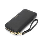 Champs RFID Zip-Around Wallet -  Black-Secure 3-way zipper closure