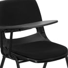 Flash Furniture – Chaise coquille ergonomique rembourrée avec tablette rabattable à droite, noir (RUTEO101PADRTAB)-21"W x 25.5"D x 32"H