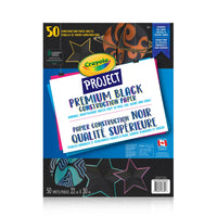 Crayola Project Premium Construction Paper - Black - 50 Sheets-Includes 50 sheets of premium construction paper in black