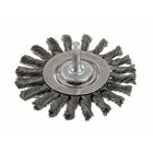 Osborn Knot Wire Wheel Brushes - Standard Twist Knot With 1/4" Shank, 4" Dia., 0.014" Fill, Steel - 3 Pack-Application Type Steel