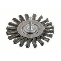 Osborn Knot Wire Wheel Brushes - Standard Twist Knot With 1/4" Shank, 4" Dia., 0.014" Fill, Steel - 3 Pack-Application Type Steel