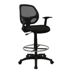 Nicer Furniture Mid-Back Mesh Drafting Chair-Breathable mesh back with a padded mesh seat for cool, all-day comfort