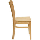 Flash Furniture HERCULES Series Ladder Back Natural Wood Restaurant Chair - 2 Pack-.625" Thick Beechwood Seat