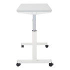 Proline 4' Pneumatic Height Adjustable Table, White-Locking black casters