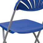Flash Furniture HERCULES Series Blue Plastic Fan Back Folding Chair-Dry assisting drain holes