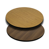 Flash Furniture 30" Round Table Top with Natural or Walnut Reversible Laminate Top-Restaurant Dining Table Top