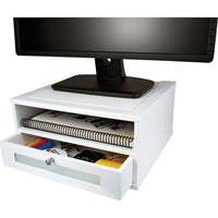 Victor Support en bois pour moniteur, blanc pur (W1175)-Dimensions : 6 1/2 haut. x 13 3/8 larg. x 13 3/8 prof. (po)