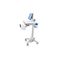 Ergotron SV41-6300-0 Styleview 25" EMR Cart With LCD Pivot, Grey/White-Grey, polished aluminum, white colour with aluminum, plastic, zinc plated steel
