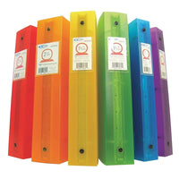 Filemode Poly Binder, Assorted, 2" Ring, 6 Pack-Colour: Asstorted colours