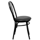 Flash Furniture HERCULES Series Fan Back Metal Chair - Black Vinyl Seat - 2 Pack-Black Vinyl Upholstered Seat