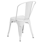 Flash Furniture Commercial Grade Metal Indoor-Outdoor Stackable Chair - White-Seat Drain Holes assist in drying